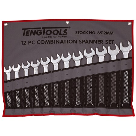 Teng Tools 6512MM - 12 Piece Metric Combination Spanner Set 20-32mm 6512MM